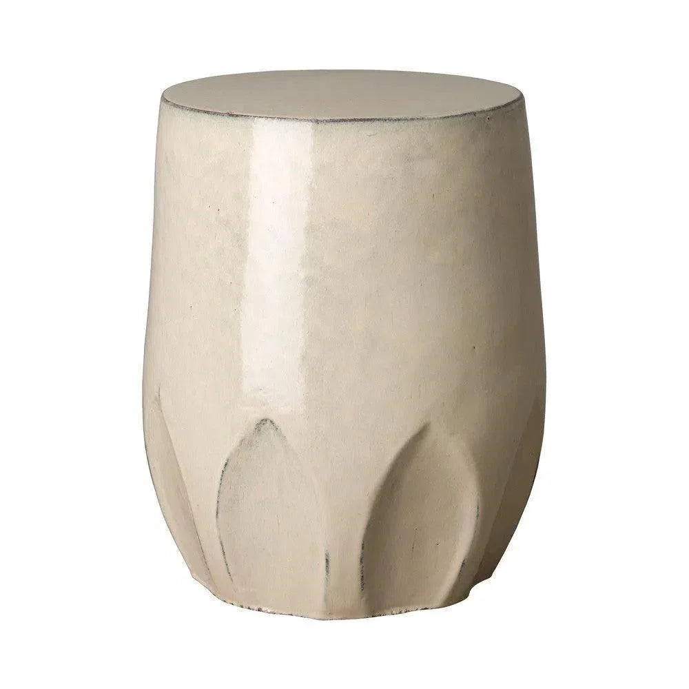 18 in. Calyx Ceramic Outdoor Garden Stool - LOOMLAN - Emissary - Garden Stools
