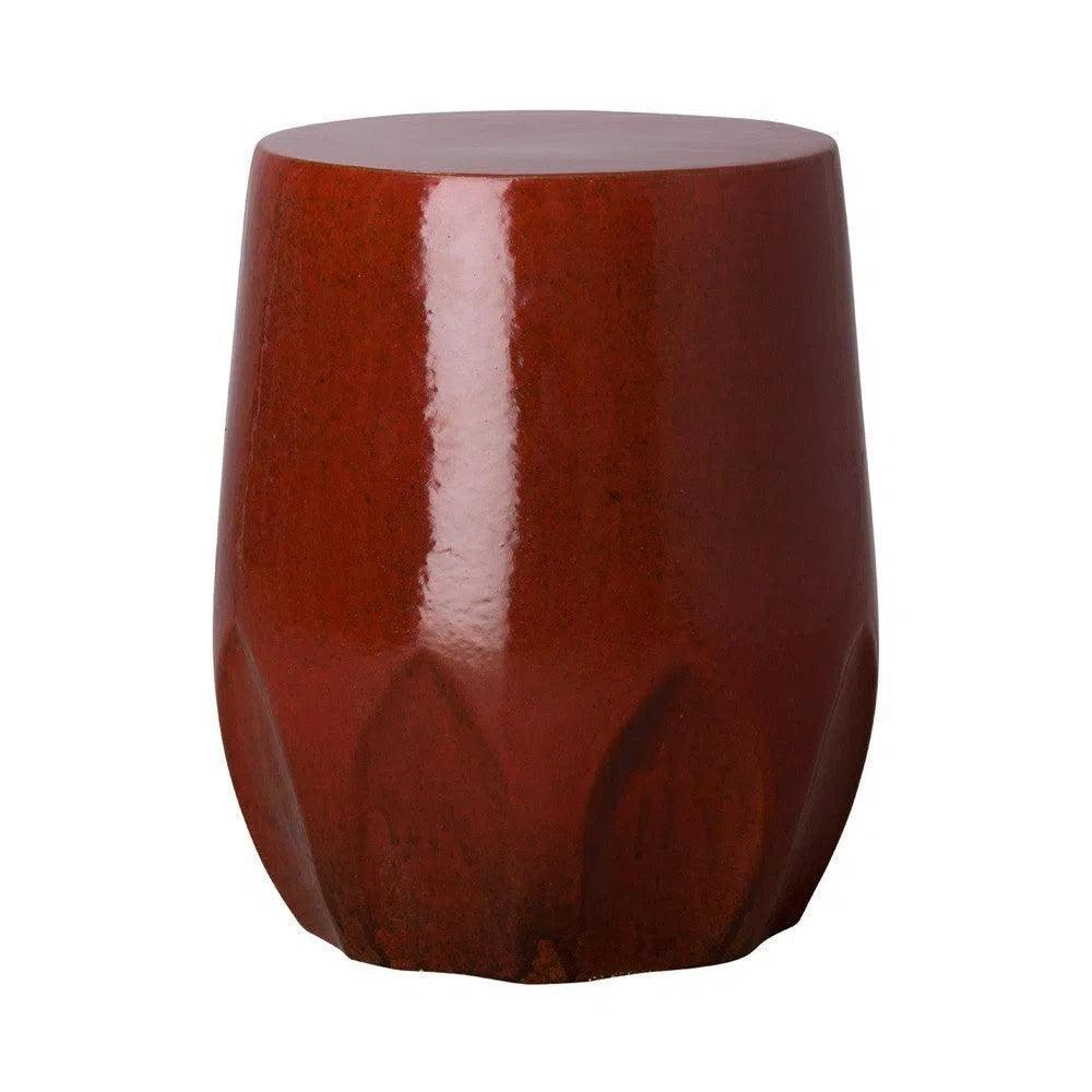 18 in. Calyx Ceramic Outdoor Garden Stool - LOOMLAN - Emissary - Garden Stools