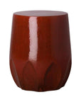 18 in. Calyx Ceramic Outdoor Garden Stool - LOOMLAN - Emissary - Garden Stools