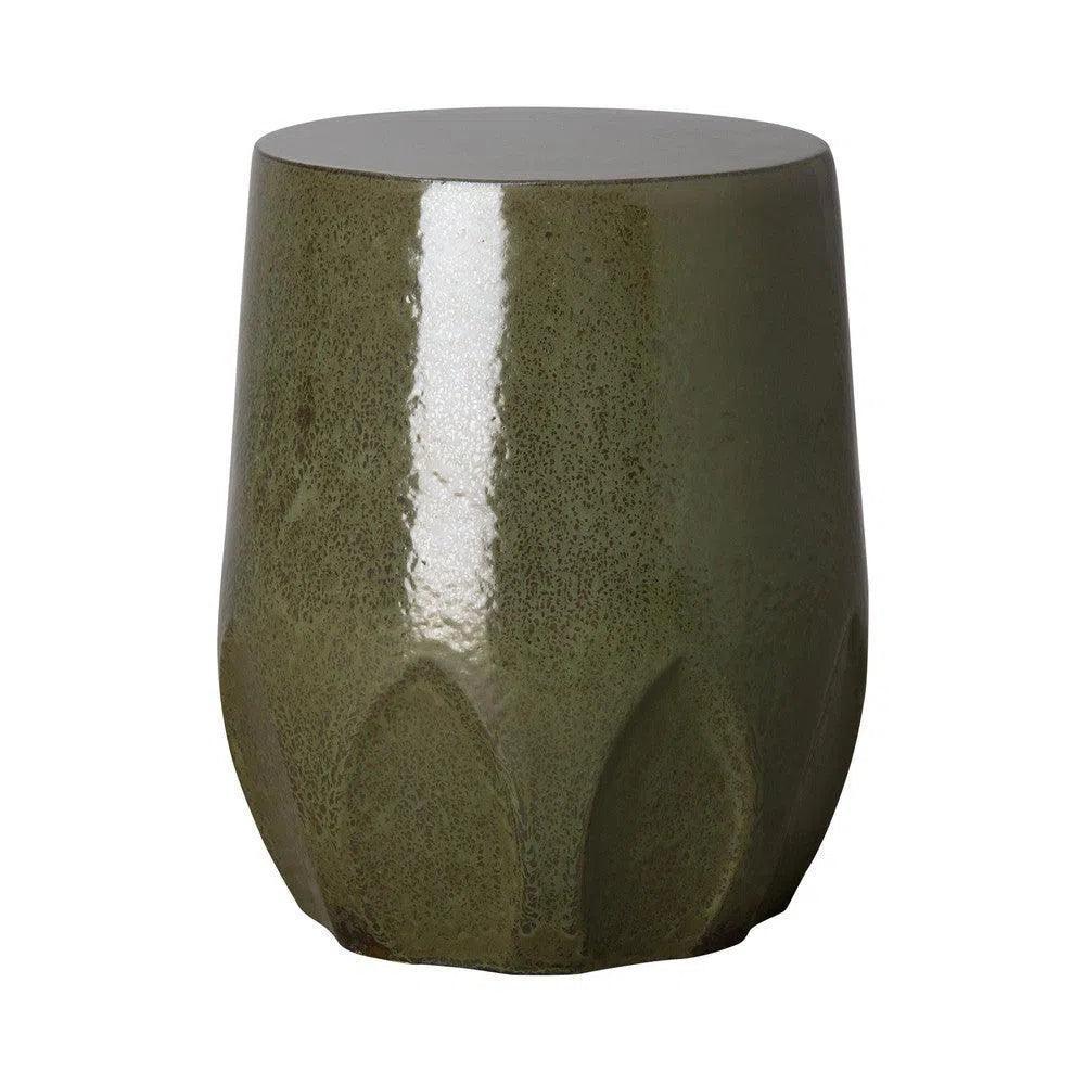 18 in. Calyx Ceramic Outdoor Garden Stool - LOOMLAN - Emissary - Garden Stools