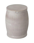18 in. Dolly Tub Gray Ceramic Outdoor Garden Stool - LOOMLAN - Emissary - Garden Stools