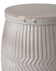 18 in. Dolly Tub Gray Ceramic Outdoor Garden Stool - LOOMLAN - Emissary - Garden Stools