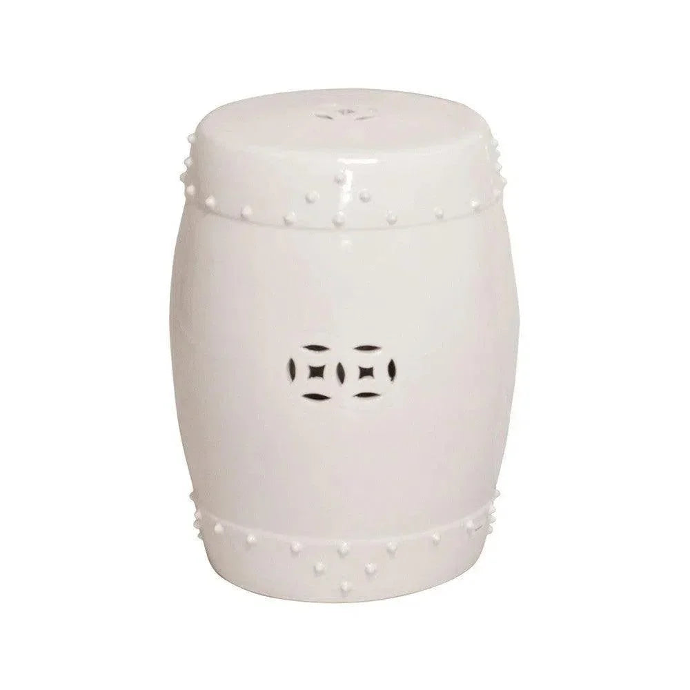 18 in. Drum Ceramic Outdoor Garden Stool - LOOMLAN - Emissary - Garden Stools