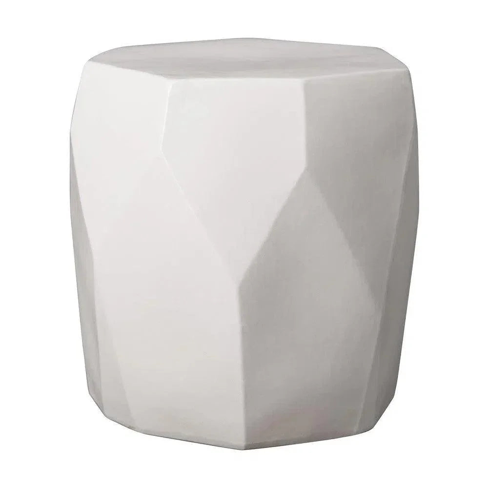 18 in. Facet Ceramic Garden Stool - LOOMLAN - Emissary - Garden Stools