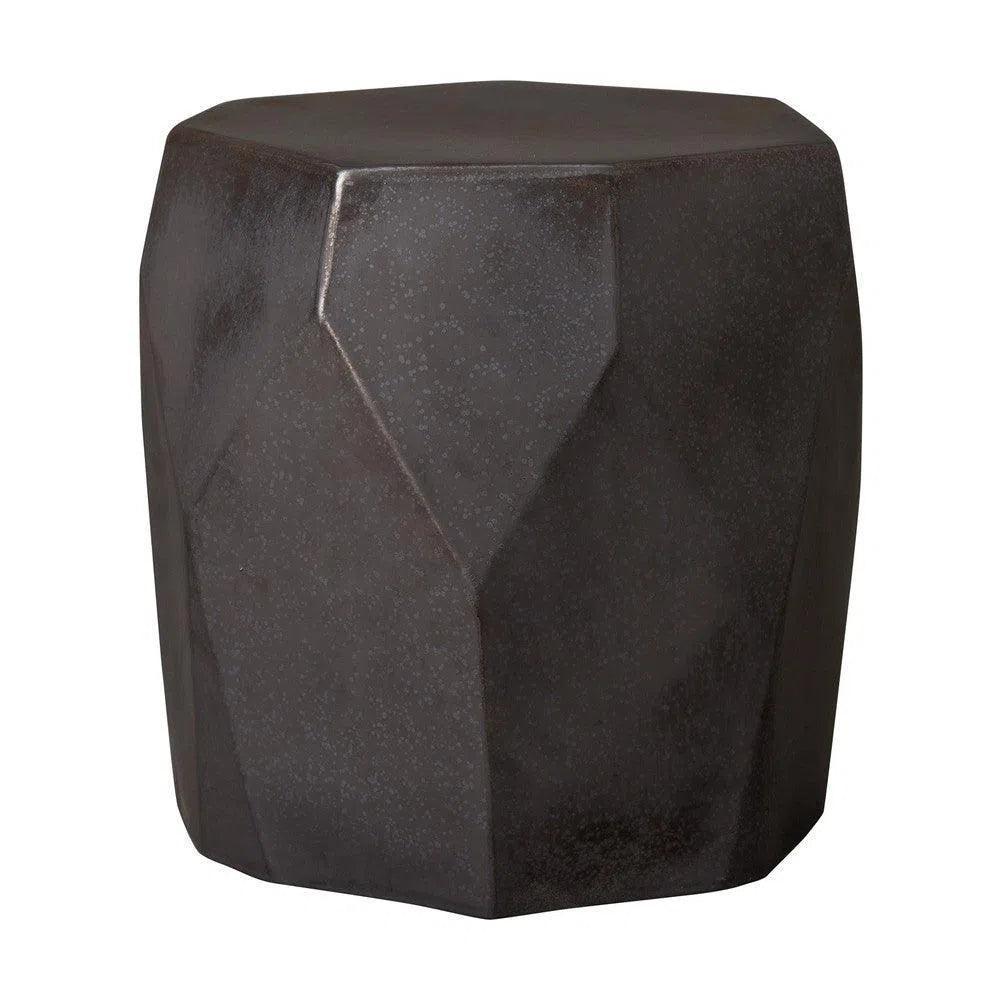 18 in. Facet Ceramic Garden Stool - LOOMLAN - Emissary - Garden Stools
