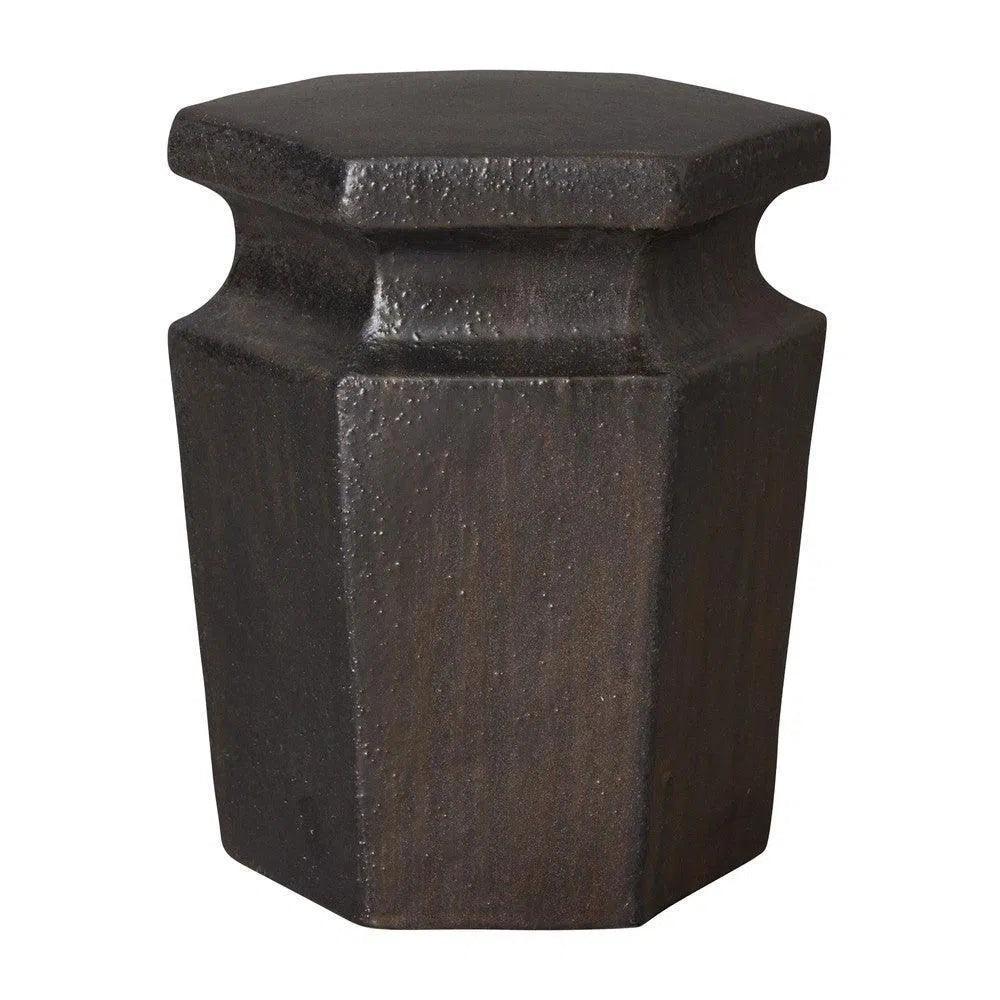 18 in. Hex Ceramic Outdoor Garden Stool - LOOMLAN - Emissary - Garden Stools