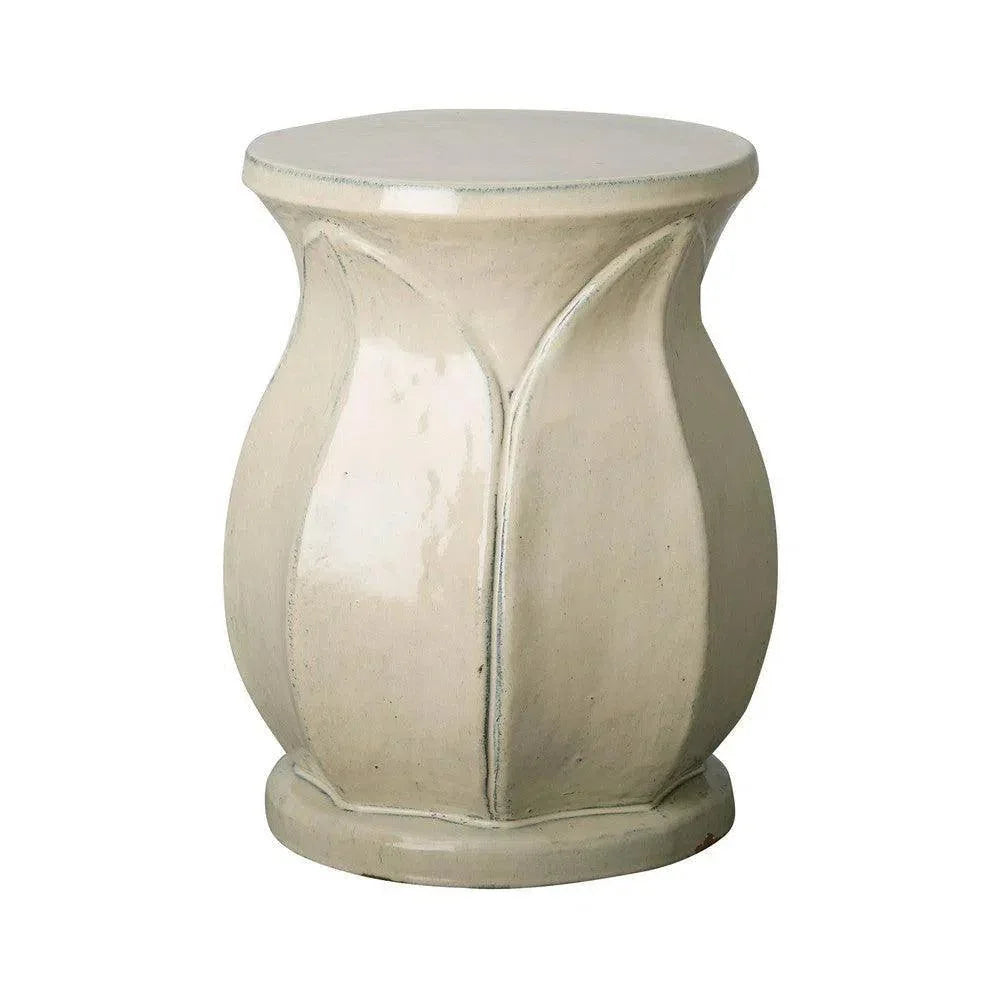 18 in. Lotus Ceramic Outdoor Garden Stool - LOOMLAN - Emissary - Garden Stools