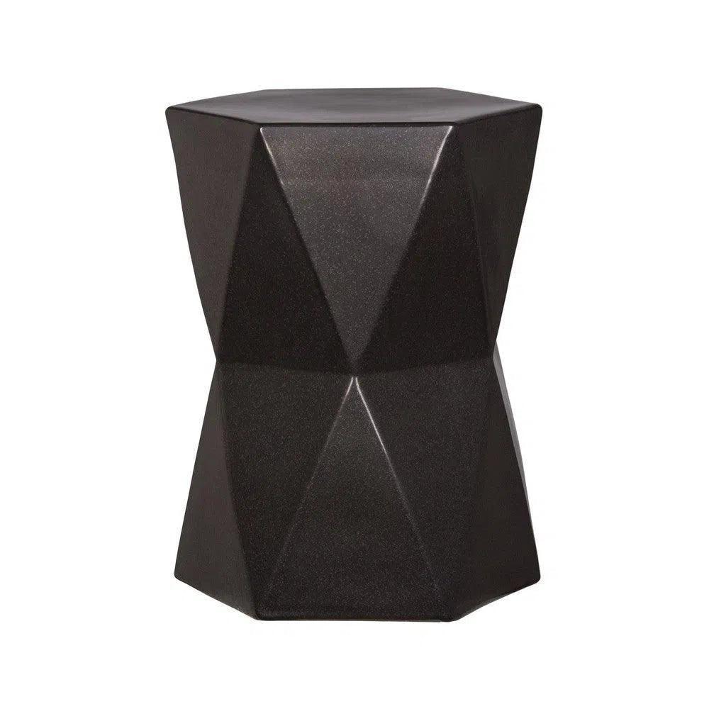 18 in. Matrix Hexagon Ceramic Outdoor Garden Stool - LOOMLAN - Emissary - Garden Stools