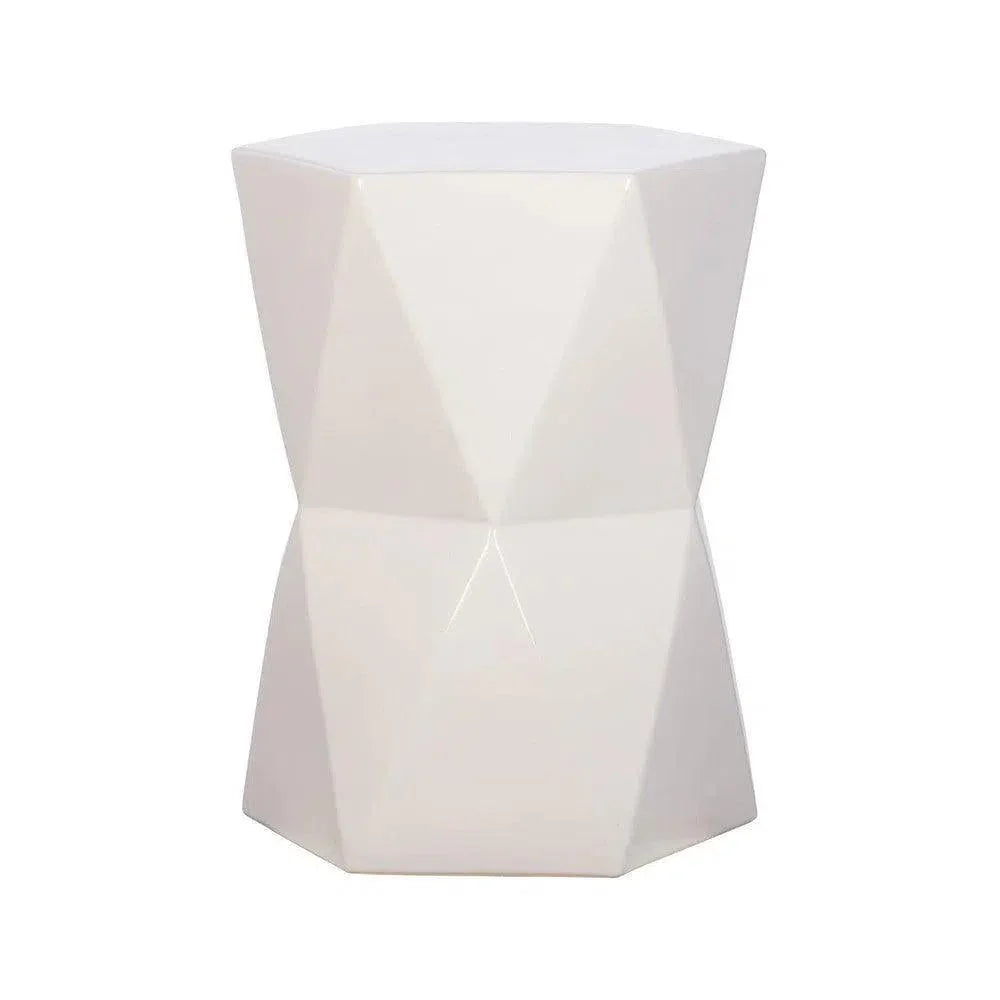 18 in. Matrix Hexagon Ceramic Outdoor Garden Stool - LOOMLAN - Emissary - Garden Stools