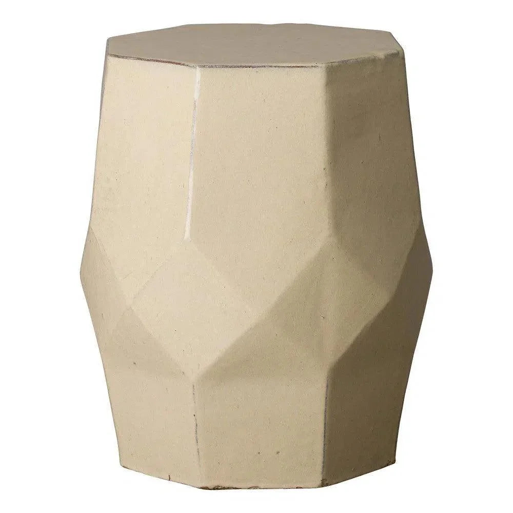 18 in. Octagon Matrix Ceramic Outdoor Garden Stool - LOOMLAN - Emissary - Garden Stools