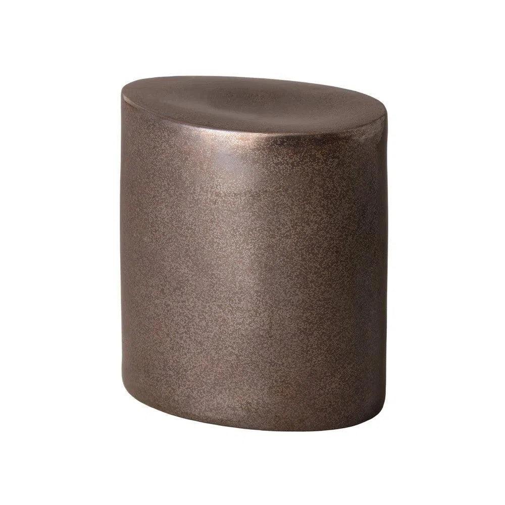 18 in. Oval Ceramic Outdoor Garden Stool - LOOMLAN - Emissary - Garden Stools