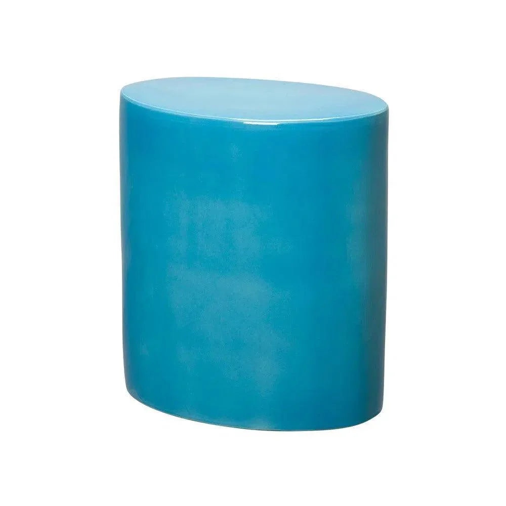 18 in. Oval Ceramic Outdoor Garden Stool - LOOMLAN - Emissary - Garden Stools