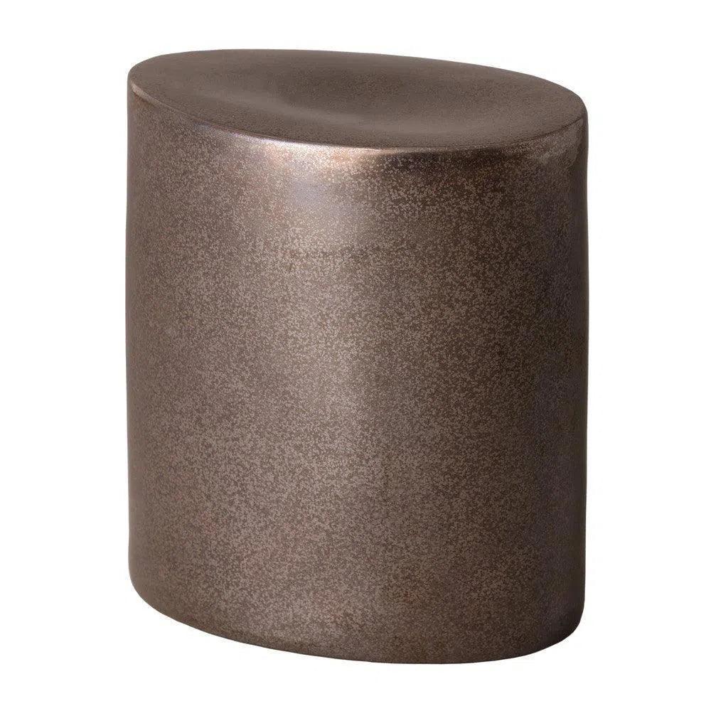18 in. Oval Ceramic Outdoor Garden Stool - LOOMLAN - Emissary - Garden Stools