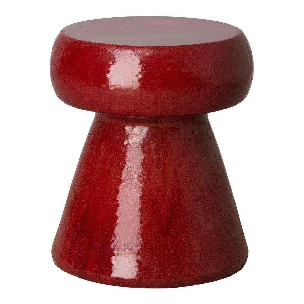18 in. Portobello Ceramic Outdoor Garden Stool Outdoor - LOOMLAN - Emissary - Garden Stools