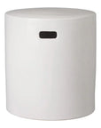 18 in. Round White Ceramic Outdoor Garden Stool - LOOMLAN - Emissary - Garden Stools