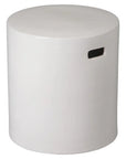 18 in. Round White Ceramic Outdoor Garden Stool - LOOMLAN - Emissary - Garden Stools