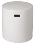 18 in. Round White Ceramic Outdoor Garden Stool - LOOMLAN - Emissary - Garden Stools