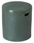 18 in. Round White Ceramic Outdoor Garden Stool - LOOMLAN - Emissary - Garden Stools