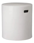 18 in. Round White Ceramic Outdoor Garden Stool - LOOMLAN - Emissary - Garden Stools