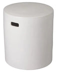 18 in. Round White Ceramic Outdoor Garden Stool - LOOMLAN - Emissary - Garden Stools