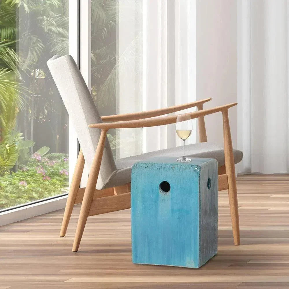 Emissary 18 in. Square Outdoor Decorative Garden Stool