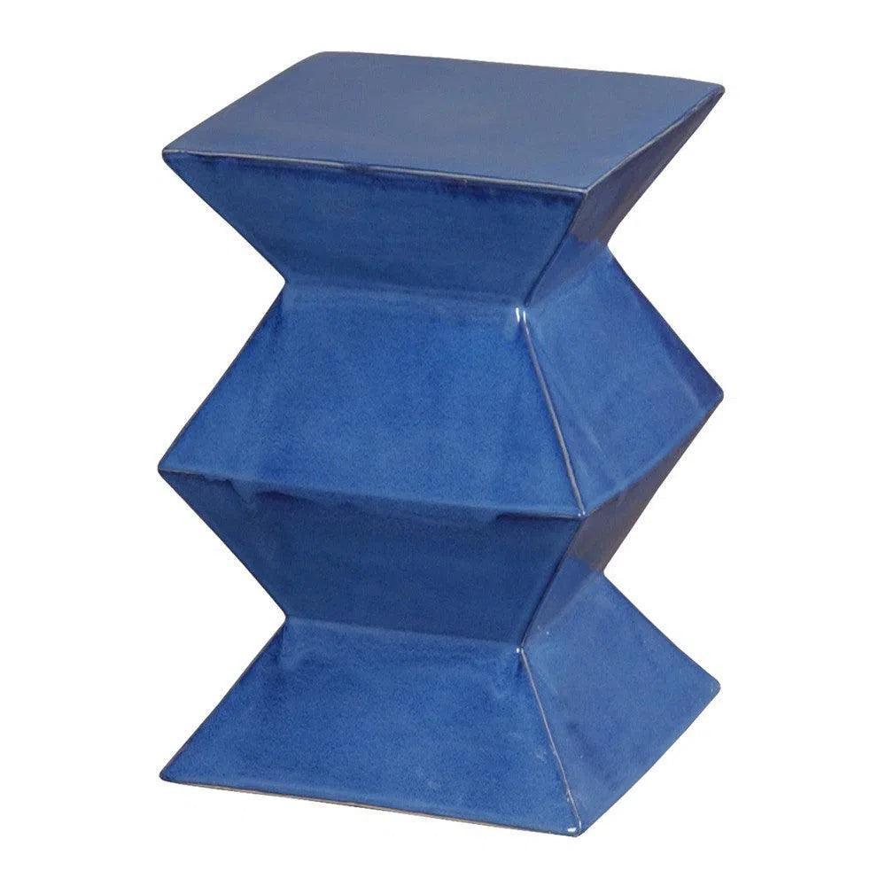 Emissary Zigzag 18"H Outdoor Decorative Garden Stool