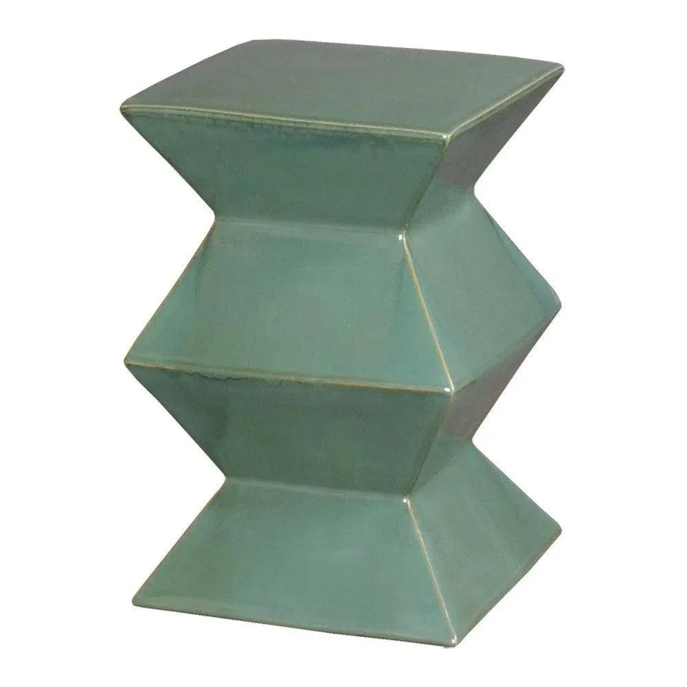 Emissary Zigzag 18"H Outdoor Decorative Garden Stool