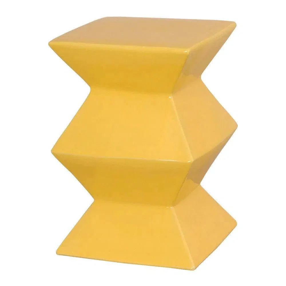 Emissary Zigzag 18"H Outdoor Decorative Garden Stool