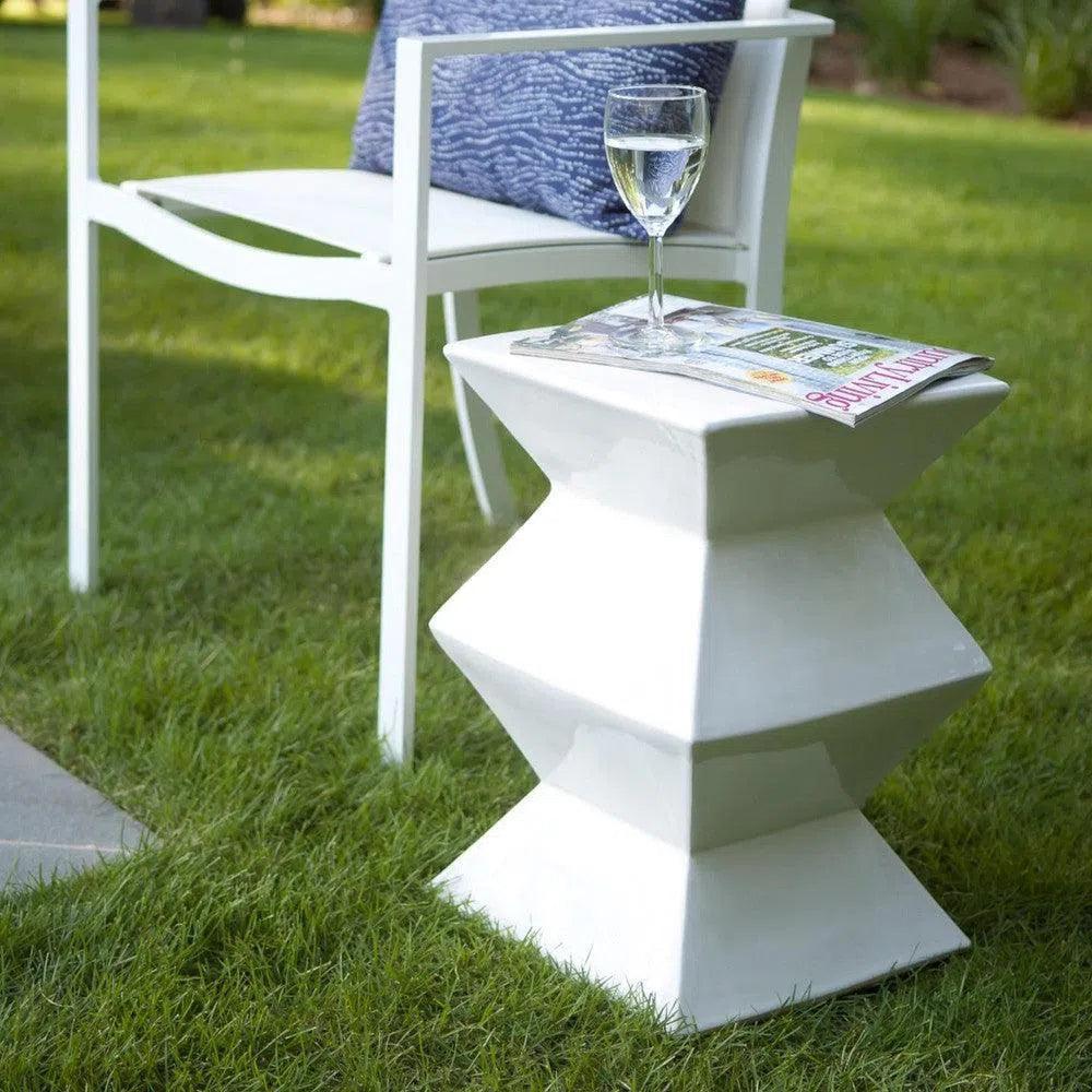 Emissary Zigzag 18"H Outdoor Decorative Garden Stool