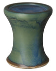 18 in. Berta Verdigris Ceramic Garden Stool Side Table-Outdoor Stools-Emissary-LOOMLAN