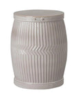 18 in. Dolly Tub Gray Ceramic Outdoor Garden Stool-Garden Stools-Emissary-LOOMLAN