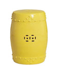 18 in. Drum Ceramic Outdoor Garden Stool-Garden Stools-Emissary-Yellow-LOOMLAN