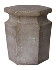 18 in. Hex Ceramic Outdoor Garden Stool-Garden Stools-Emissary-Stone Gray-LOOMLAN