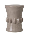18 in. Jewel Ceramic Outdoor Garden Stool-Garden Stools-Emissary-Light Gray-LOOMLAN