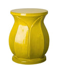 18 in. Lotus Ceramic Outdoor Garden Stool-Garden Stools-Emissary-Mustard Yellow-LOOMLAN
