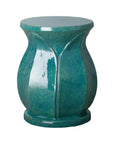 18 in. Lotus Ceramic Outdoor Garden Stool-Garden Stools-Emissary-Teal-LOOMLAN