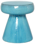 18 in. Mushroom Ceramic Outdoor Garden Stool-Garden Stools-Emissary-Blue-LOOMLAN