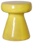 18 in. Mushroom Ceramic Outdoor Garden Stool-Garden Stools-Emissary-Mustard Yellow-LOOMLAN