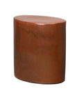 18 in. Oval Ceramic Outdoor Garden Stool-Garden Stools-Emissary-Copper-LOOMLAN