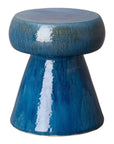 18 in. Portobello Ceramic Outdoor Garden Stool Outdoor-Garden Stools-Emissary-Marine Blue-LOOMLAN