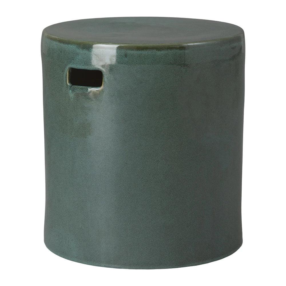 18 in. Round White Ceramic Outdoor Garden Stool-Garden Stools-Emissary-LOOMLAN