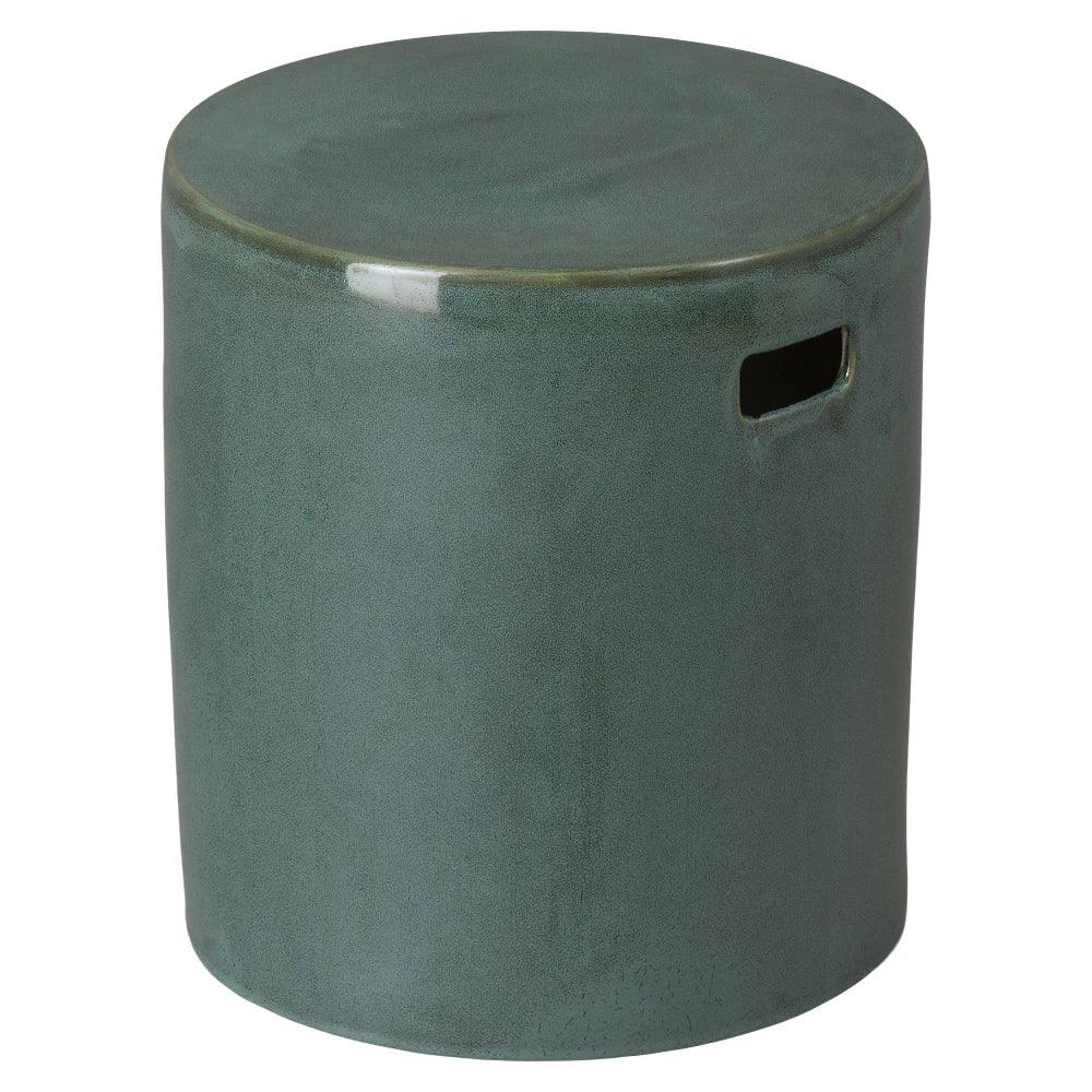 18 in. Round White Ceramic Outdoor Garden Stool-Garden Stools-Emissary-LOOMLAN