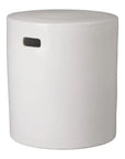 18 in. Round White Ceramic Outdoor Garden Stool-Garden Stools-Emissary-LOOMLAN