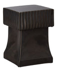 18 in. Square Alex Ceramic Garden Stool Outdoor-Outdoor Stools-Emissary-Gunmetal-LOOMLAN