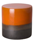 18 in. Wide Two-Tone Ceramic Garden Stool Outdoor Decor-Outdoor Stools-Emissary-Burnt Orange-LOOMLAN