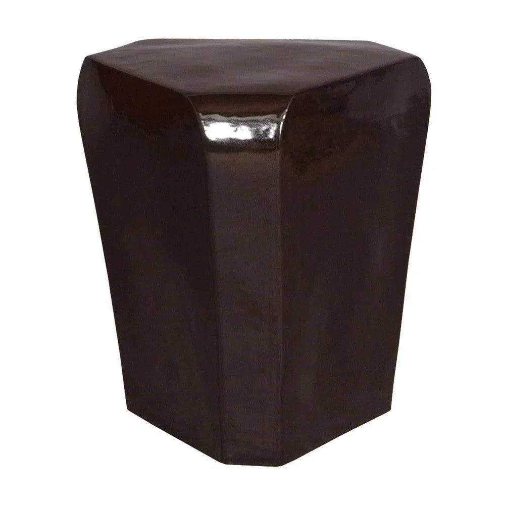 Emissary 18.5 in. Triangle Ceramic Outdoor Garden Stool