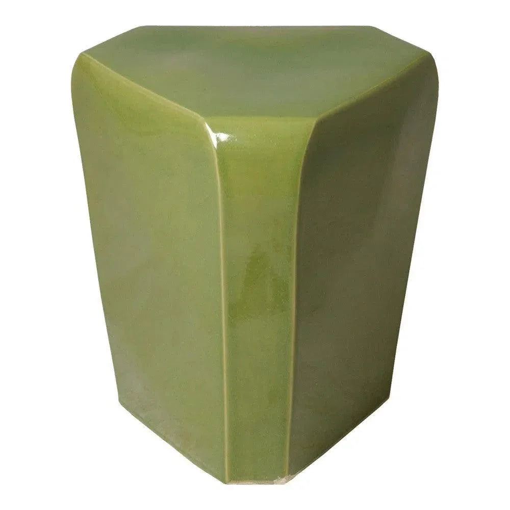 Emissary 18.5 in. Triangle Ceramic Outdoor Garden Stool