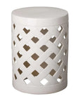Emissary 19 in. Criss Cross Ceramic Outdoor Garden Stool