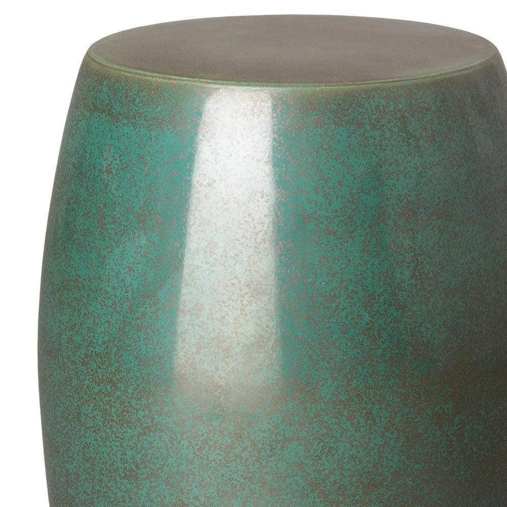 Emissary 19 in. Smooth Round Ceramic Outdoor Garden Stool