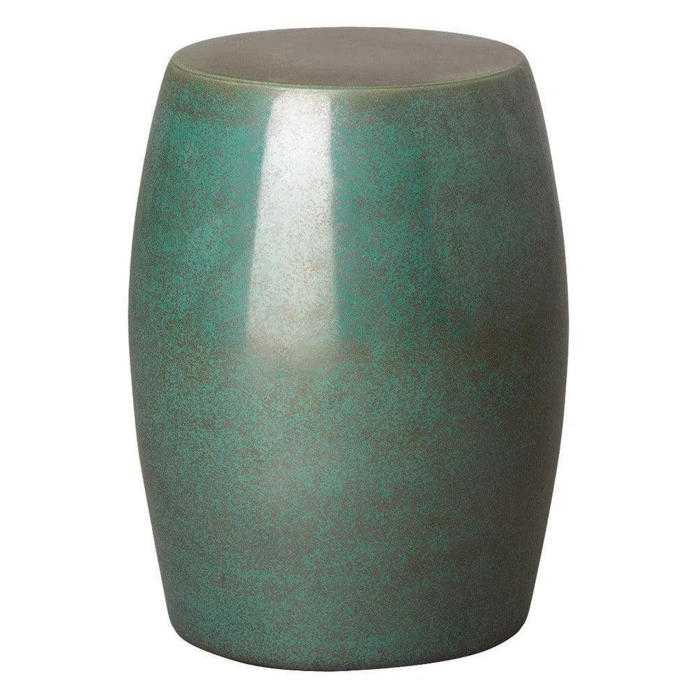 Emissary 19 in. Smooth Round Ceramic Outdoor Garden Stool